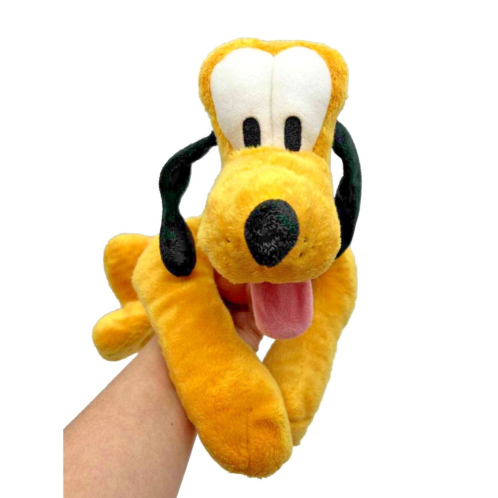Disney Pluto Dog Stuffed‎ Animal Plush Embroidered Features Collar Floppy Ears